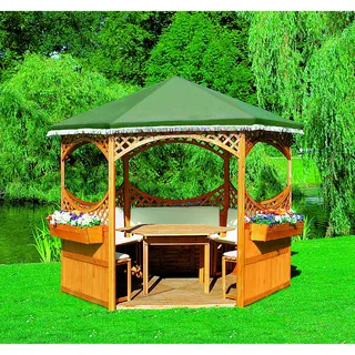 Promadino Pavillon Palma mit grünem Foliendach