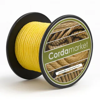 CORDAMARKET Dyneema Seil für Bootfahren, Klettern und Outdoor-Aktivitäten, Gelb, 2 mm x 25 m