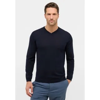 Strickpullover ETERNA, Herren, Gr. XL, blau (navy), 100% Wolle (Merino), lässig geschnitten, Pullover Strickpullover