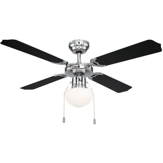 ETC Shop Deckenventilator 106,6 cm mit Beleuchtung Chrom