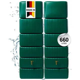 Slim Wandtank Set 2 x 330 l inkl. Verbinder dunkelgrün