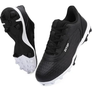 ziitop Baseball-Stollen für Herren, Softball-Stollen, Turf-Schuhe für Herren, Schwarz, 43 EU - 44 EU