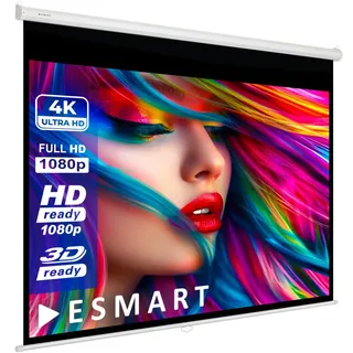 ESMART Economy EXR Rollo-Leinwand 197 cm Bild 180 x 135 cm (89") | Format 4:3 | Heimkino Beamer Projektionsleinwand Rollo Leinwand LCD LED