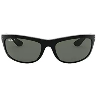 Ray Ban Unisex Sonnenbrille Balorama, Gr. X-Large (Herstellergröße: 62), Schwarz (Gelstell: Schwarz, Gläser: Polarized Grün Klassisch 601/58) - X-Large (Herstellergröße: 62)
