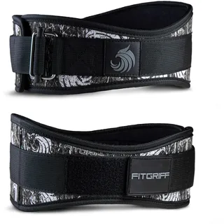 FITGRIFF® Gewichthebergürtel V2 - Gewichtheber Gürtel für Damen und Herren - Bodybuilding, Krafttraining, Crossfit Training - Trainingsgürtel, Weightlifting Belt, Gym Workout (Black, M)