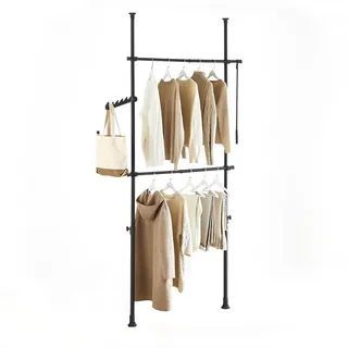 SoBuy TELESKOP KLEIDERSTÄNDER 75-126 x 200-295 Schwarz