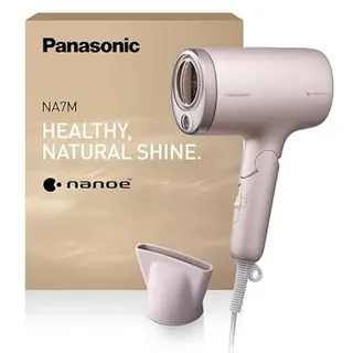 Panasonic EH-NA7M-P825 nanoe Haartrockner für glänzendes Haar, faltbares Design, Schnelltrocknen, Konzentrator-Aufsatz, 1600 W, Hellrosa