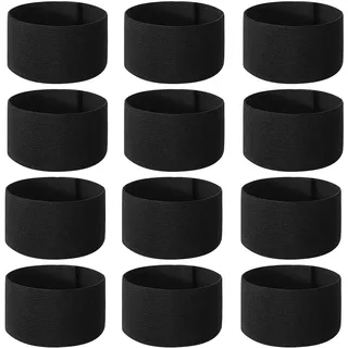 LOREC 18 Stück Trauerflor Armbinde Schwarz Elastisches Armband Trauerflor Trauerarmbinde Trauerbinde Trauerbinden Trauerband Trauer Armbinde für Trauer, Beerdigung, Fußballmannschaft, Sport