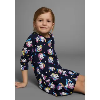 Kidsworld Jerseykleid in marine-bedruckt | Gr. 116/122,