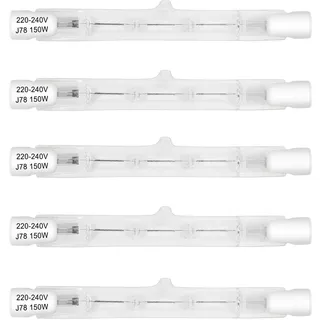 EASYIVY R7s Halogen Leuchtmittel 78mm 150W, Dimmbar J78 Halogenstablampe | 230V 2800K Warmweiß 2880LM R7s Halogen Fluterlicht für Arbeit, Landschaftsbeleuchtung, Stehlampen (5 Stück)