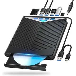 Externer Blu-ray-player Blu-ray-player Dvd/bd-player Tragbarer Blu-ray-player Mit Usb 3.0- Und Typ-c-anschluss Dvd-recorder Ultra High Definition Blu-ray-recorder Für Windows 7/8/10/11/macos.
