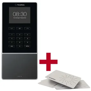 TimeMoto Zeiterfassungs-Komplettsystem »TM-616« inkl. RFID-Ausweise »RF-100« rot, 9.95x21.5x4.43 cm