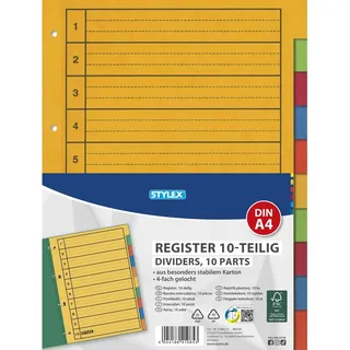 Stylex Ordner Register 10tlg. 1-10 Karton