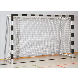 Sport-Thieme Handballtor in Bodenhülsen stehend, 3x2 m, Schwarz-Silber, Verschraubte Eckverbindungen