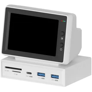 Hagibis Mini Monitor 3,5′′ IPS Bildschirm Mit USB-C Hub, X86-960_EUA Display, USB-A/C Anschlüsse, Kartenleser, Echtzeituhr, Temperaturanzeige, Für Schreibtisch, Mini Bildschirm