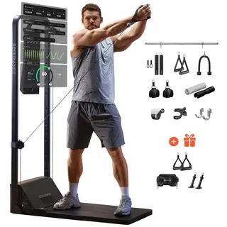 SPEEDIANCE Kraftstation Gym Monster 2, verbessertes KI-gesteuertes All-in-One Home Gym(Basic), Multifunktionale Smith-Maschine, Ganzkörper-Krafttrainingsgerät schwarz