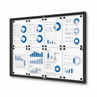 Showdown Displays Schaukasten Economy schwarz 8x DIN A4 93,1 x 2,6 x 65,5 cm, 1 St.