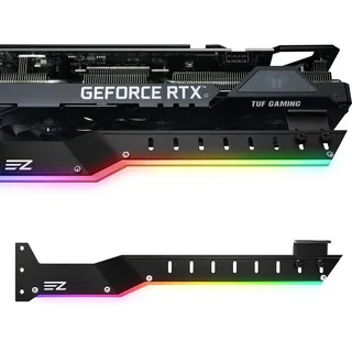 EZDIY-FAB GPU-Halterung Grafikkarte GPU-Unterstützung Videokartenhalterung mit 5V 3 Pin ARGB LED,Videokartenhalterung Sag Holder/Holster Bracket Support RX6700,RTX3090-309EZ-Schwarz