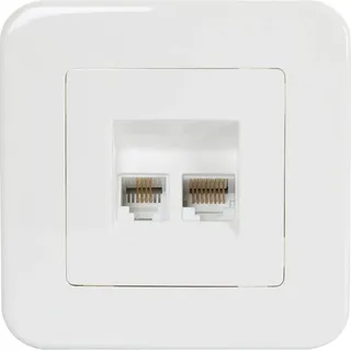 RJ45 Internet + RJ11 Telefon Anschluss Classic Silber - Silber