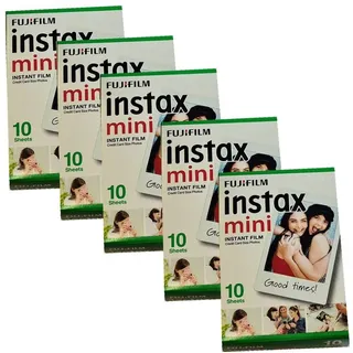 FUJIFILM Sofortbildfilm 5 x Fuji Instax Mini Film je 10 Bilder für