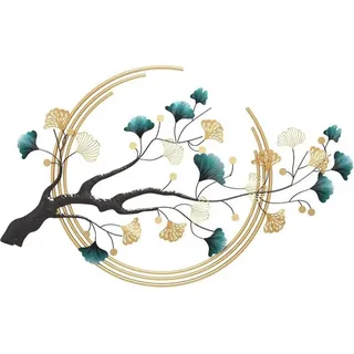 Kreative Handgemachte 3d Gingko Blätter Wanddeko Aus Metall, Moderner Luxus Wandkunst Wanddekoration, Dekor Für Wohnzimmer Hotel Hintergrund Wandverzierungen,134x83cm