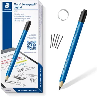 Staedtler Mars digital Jumbo 180J 22. EMR Stylus mit weichem digitalen Radierer. Eingabestift für digitales Schreiben, Zeichnen und Radieren auf EMR Touchscreens (4.096 Druckstufen, 0.7 mm Spitze)