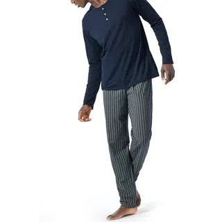 SCHIESSER Schlafanzug, Langarm, Ringel, für Herren, 54