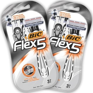 BIC Flex 5, Einwegrasierer Männer, 6 Nassrasierer mit je 5 Klingen, mit Aloe Vera & Vitamin E für eine sanfte Rasur