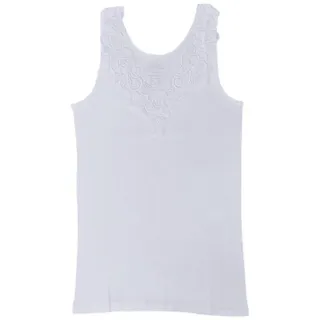 Toker Collection Hübsches Damen Unterhemd mit extra breiter Spitze in versch. Farben - 56-58