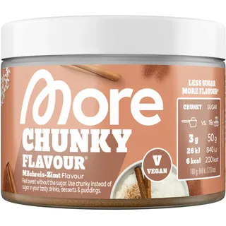 MORE Nutrition MORE Chunky Flavour, Milchreis Zimt, 150 g, vegan, Geschmackspulver zum Süßen, ohne viel Zucker und Kalorien, mit Inulin und Laktase