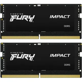 Kingston FURY Impact 32GB (2x16GB) 4800MT/s DDR5 CL38 SODIMM Kit mit 2 x 16 GB SO 4800 MHz DDR5-RAM, RAM, Schwarz