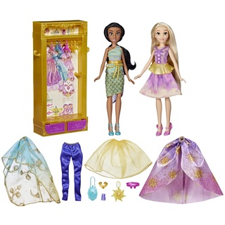 Disney Prinzessin Jasmins und Rapunzels Kleidergalerie, Jasmin und Rapunzel Spielzeug für Kinder ab 3 Jahren, Garderobe