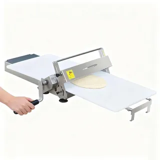 Teigrolle mit Einstellbarer Teigstärke, Faltbare Teigrolle mit Ausrollbrett, manuelle Teigrolle für Pizza, Croissants, Gebäck und Fondant, Tischgerät B