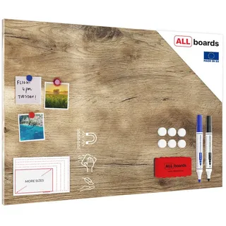 ALLboards Magnettafel MetalBoards, Holzoptik, 90 x 60 cm, braun