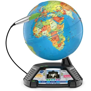 VTech Interaktiver Videoglobus – Weltkugel mit Bildschirm, akustischen und visuellen Lerninhalten (deutsche Version) – Ideal für die Einschulung – Für Kinder ab 7 Jahren