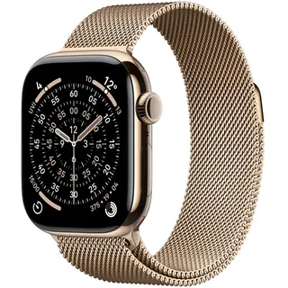 GPS + Cellular 42mm Gold Titanium Gold Milanese Loop S/M
