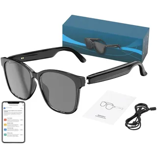 CHENRI Lenskey AI Translation Glasses, AI Glasses, Intelligente Brille mit Sprachübersetzer, KI-Übersetzung Ai Übersetzer Brille,75 Sprach-Echtzeitbrillen für Frauen Männer (Schwarz)