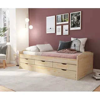 Interlink Funktionsbett Marinella 90 x 200 cm Kiefer massiv natur beige
