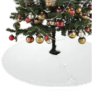 Wometo Weihnachtsbaumdecke Weiß 120 cm