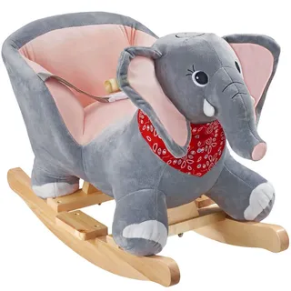 Tectake Schaukeltier, Grau, Kunststoff, 33x45.5x63 cm, Spielzeug, Babyspielzeug, Schaukeltiere & Hüpftiere