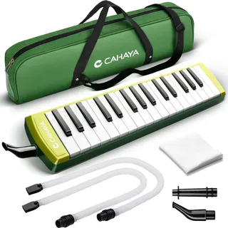 CAHAYA 32 Tasten Melodica für Kinder Melodica Instrument mit Tragetasche geeignet für Anfänger Studenten, musikalisches Geschenk für Jungen und Mädchen, Grün CY0356