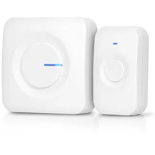 Alecto ADB20 Funkklingel - Kabellose Türklingel - IP56 Wasserdicht - Batteriebetrieben - bis zu 200 m Reichweite - 5 Lautstärkestufen - 52 Melodien - erweiterbar - weiß