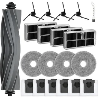 bluedeer 20 Stück Zubehörset für Dreame X40 Ultra Complete / X40 Master / L40 Ultra Staubsauger, Ersatzteile 1 Hauptbürste 6 Staubbeutel 4 Wischpads 4 Aktivkohl...
