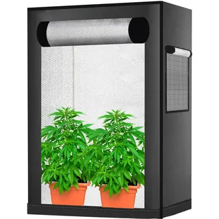 Marihuana Grow Zelt, Anzuchtzelt,Gewächszelt, Wachstumszelt, Gewächshaus Indoor(48 x 36 x 54 cm) (1 Pack) Schwarz