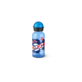 Emsa Kids Tritan Trinkflasche 0,4 Liter | 100% sicher/praktisch/hygienisch/dicht/unbedenklich | cleverer Trinkverschluss | robust | Design: Space