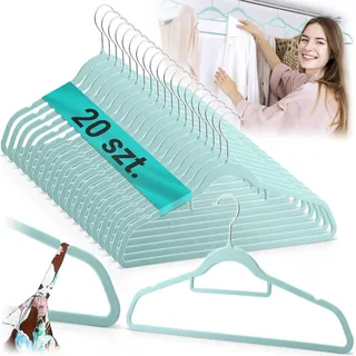 Massido Kleiderbügel Samt Minze 20 St.