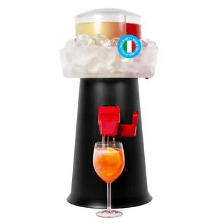 Sprizzer - Aperol Spritz Maschine für Spritz, Dispenser und Mischer mit Eisbehälter für Aperitif, Manuelle Abgabe ohne Elektrizität oder Batterien, Einfach zu Bedienen, Schwarz, Made in Italy