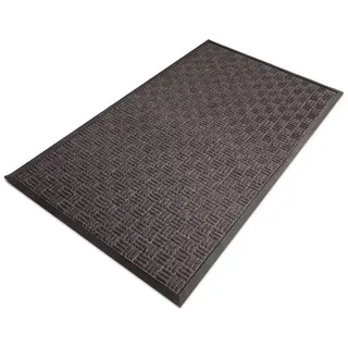 Karat Fußmatte Laguna, 4 Größen, 3 Farben, Schmutzfangmatte, Polypropylen & Gummi, rechteckig, Höhe: 9 mm, Schuhabstreifer + Schmutzfangmatte in einem grau 90 cm x 150 cm x 9 mm