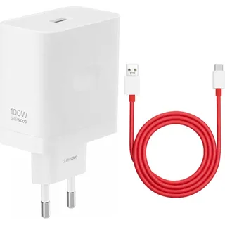 Original OnePlus 15 13 13R 12 12R 11 10 9 Nord 5 4 100W SUPERVOOC Schnellladegerät Adapter Netzteil mit 10A Usb A zu C Ladekabel Datenkabel - Weiß