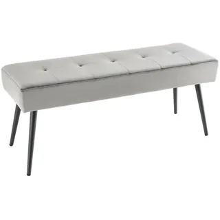 Riess-Ambiente Sitzbank BOUTIQUE 100cm dunkelgrau Samt schwarze Metallbeine